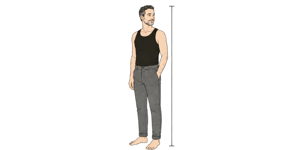 Illustration d’un homme dont on mesure la stature
